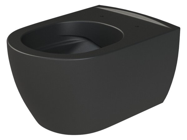 CeraStyle CITY fali WC - MATT FEKETE - BEÉPÍTETT bidé funkcióval - perem nélküli - 53 cm