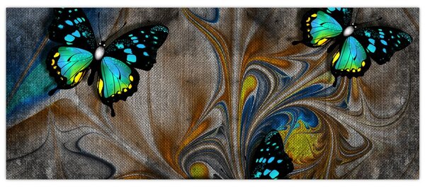 Kép - fényes pillangók képben (120x50 cm)