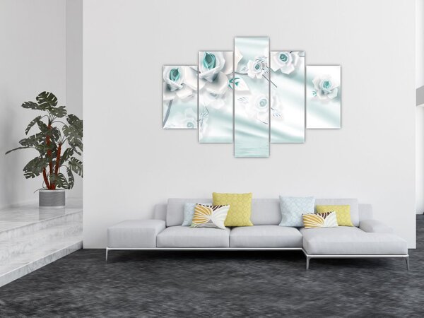 Kép - Türkiz rózsa virágok (150x105 cm)