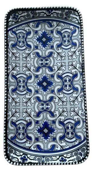 Téglalap alakú tálka kék árnyalatokban 23 cm x 11 cm méretben