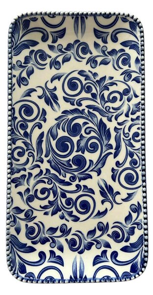 Téglalap alakú tálka kék árnyalatokban 23 cm x 11 cm méretben