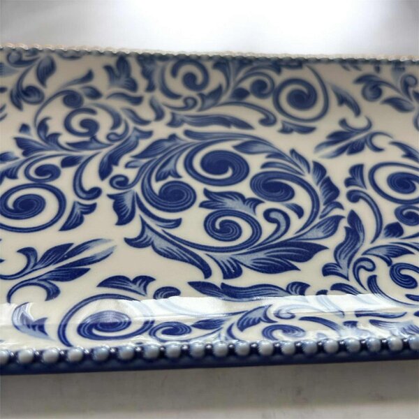 Téglalap alakú tálka kék árnyalatokban 23 cm x 11 cm méretben