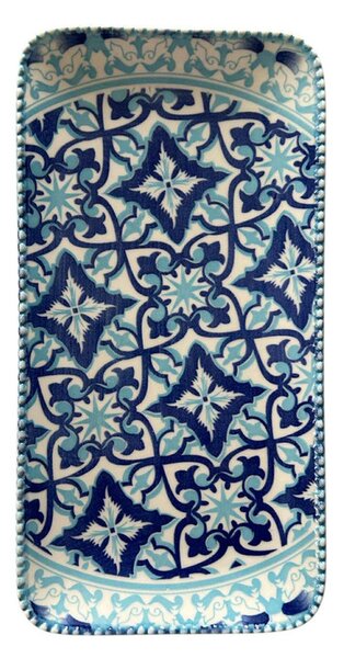 Téglalap alakú tálka kék árnyalatokban 23 cm x 11 cm méretben