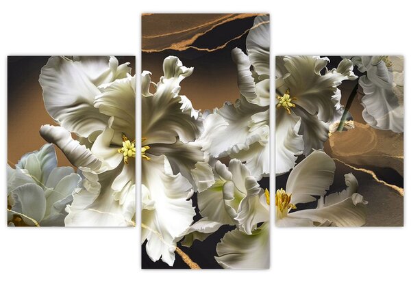 Kép - Orchidea virágok márvány háttérrel (90x60 cm)