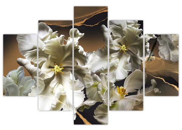 Kép - Orchidea virágok márvány háttérrel (150x105 cm)