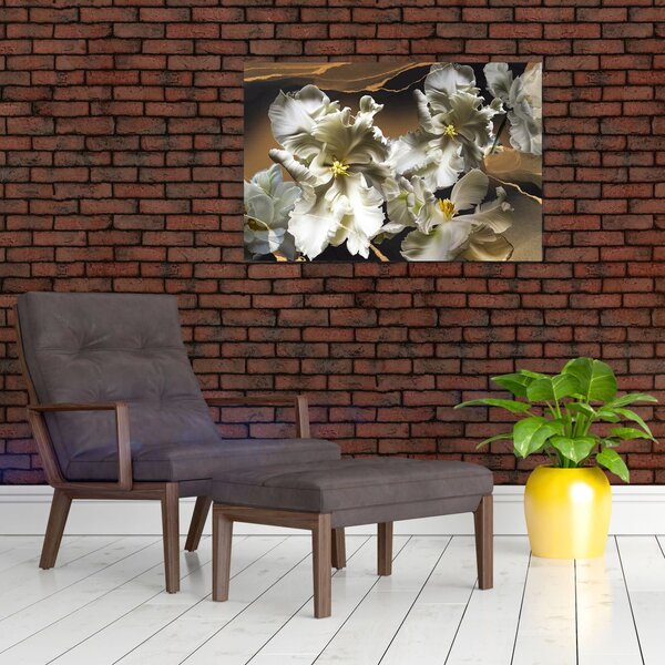 Kép - Orchidea virágok márvány háttérrel (90x60 cm)