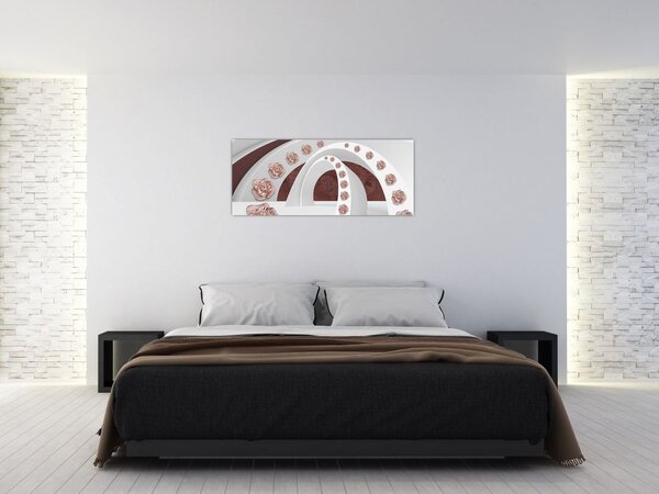 Kép - 3D ívek virágokkal (120x50 cm)