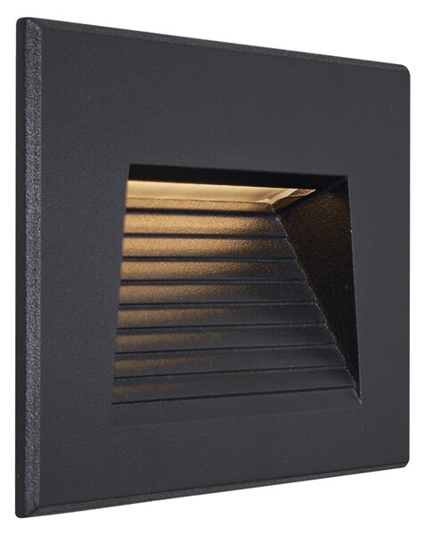 Modern, süllyesztett fekete fali lámpa 11,5 cm LED-del, IP65 - Trem