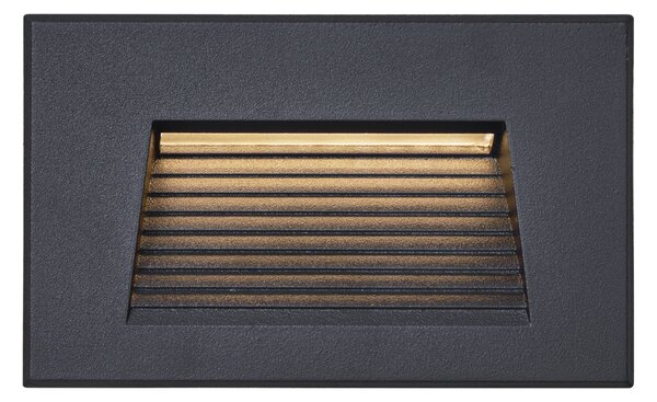 Modern, süllyesztett fekete fali lámpa 11,5 cm LED-del, IP65 - Trem