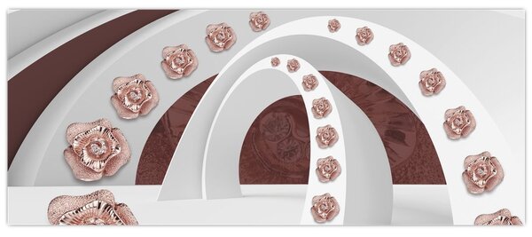 Kép - 3D ívek virágokkal (120x50 cm)