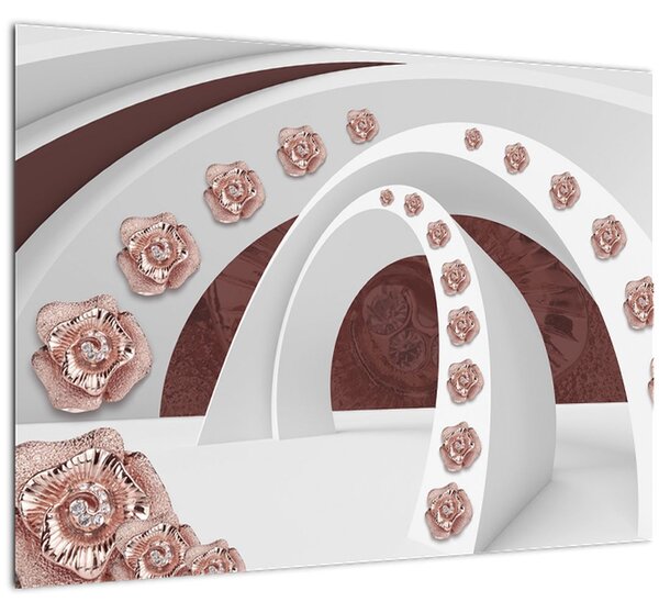 Kép - 3D ívek virágokkal (70x50 cm)
