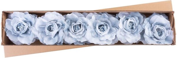 Virág MagicHome, bazsarózsa, kék, szár, virágméret: 16 cm, virághossz: 24 cm, 6 db-os csomag