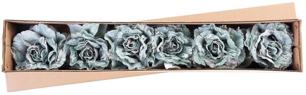 Virág MagicHome, bazsarózsa levéllel, zöld, szár, virágméret: 12 cm, virághossz: 23 cm, 6 db-os csom