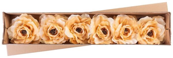 Virág MagicHome, bazsarózsa, arany, szár, virágméret: 16 cm, virághossz: 24 cm, 6 db-os csomag