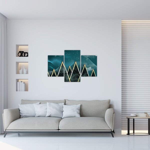 Kép - telihold az arany hegyek felett (90x60 cm)