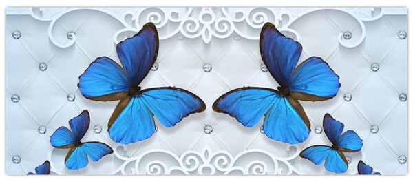 Kép - kék pillangók (120x50 cm)