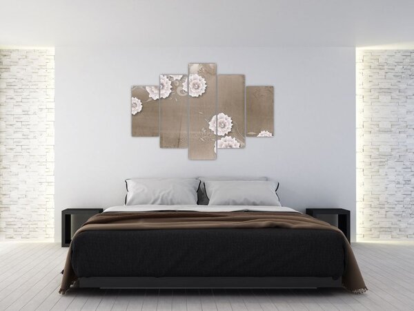 Kép - drapéria virágokkal (150x105 cm)