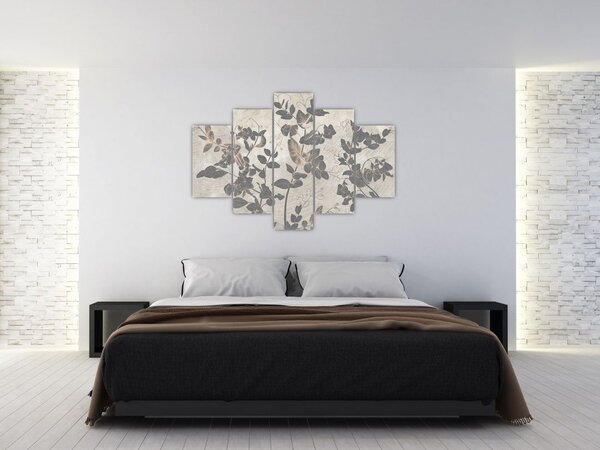 Kép - texturált levelek (150x105 cm)
