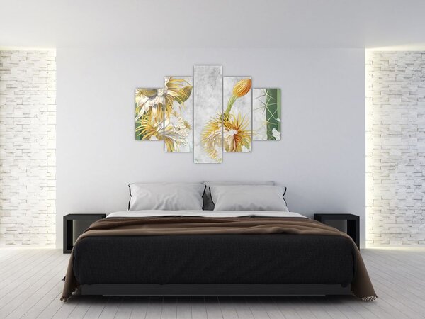 Kép - virágzó kaktuszok, vintage (150x105 cm)