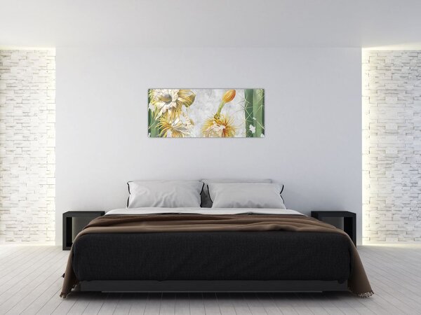 Kép - virágzó kaktuszok, vintage (120x50 cm)