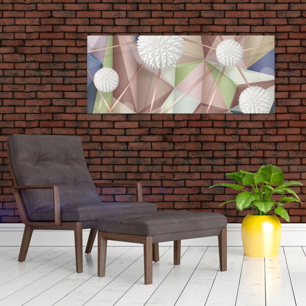Kép - 3D absztrakció pasztell színekben (120x50 cm)