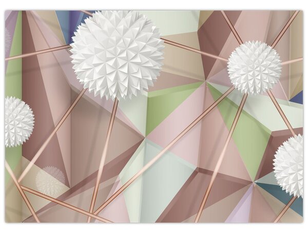 Kép - 3D absztrakció pasztell színekben (70x50 cm)