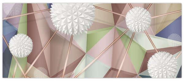 Kép - 3D absztrakció pasztell színekben (120x50 cm)