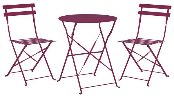 Bisztrószett Összecsukható FIORI Fém Burgundi