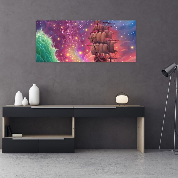 Kép - Hajó űr égbolttal (120x50 cm)