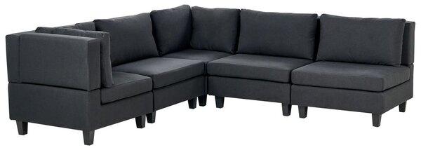 Moduláris sarokkanapé 5 személyes UNSTAD Jobb oldali Fekete