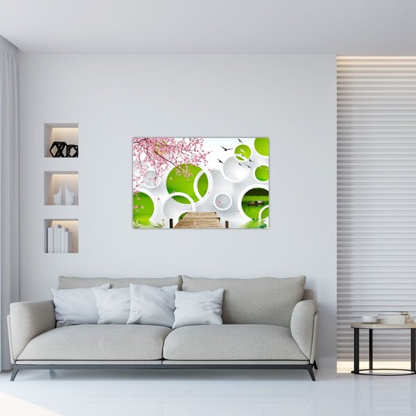 Kép - móló a tó felett (90x60 cm)