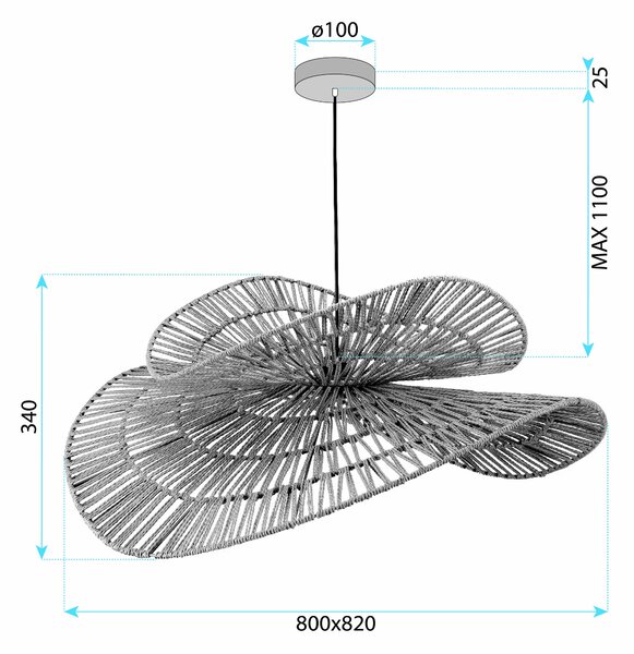 Mennyezeti lámpa BOHO APP1738-1CP 80CM