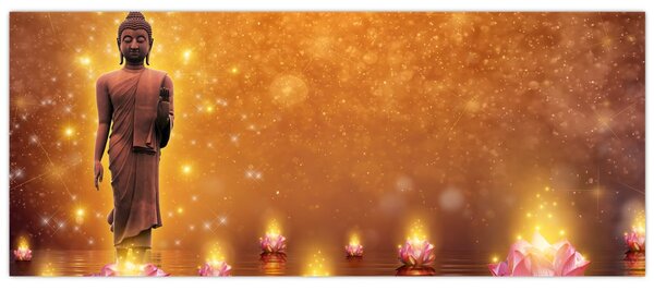 Kép - Buddha arany csillogással (120x50 cm)