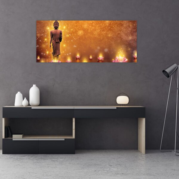 Kép - Buddha arany csillogással (120x50 cm)