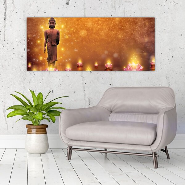 Kép - Buddha arany csillogással (120x50 cm)