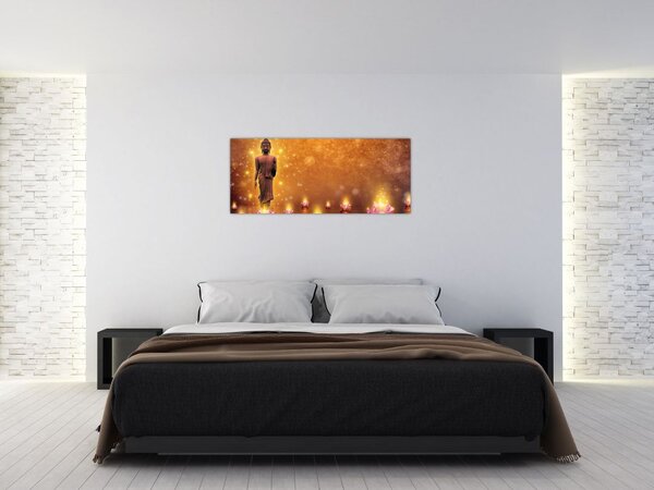 Kép - Buddha arany csillogással (120x50 cm)