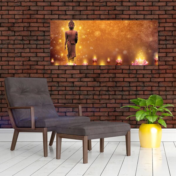 Kép - Buddha arany csillogással (120x50 cm)