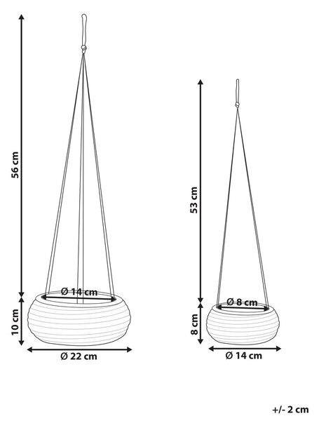 Kétdarabos virágcserép szett REMORA Tengerifű 22/14 cm Természetes