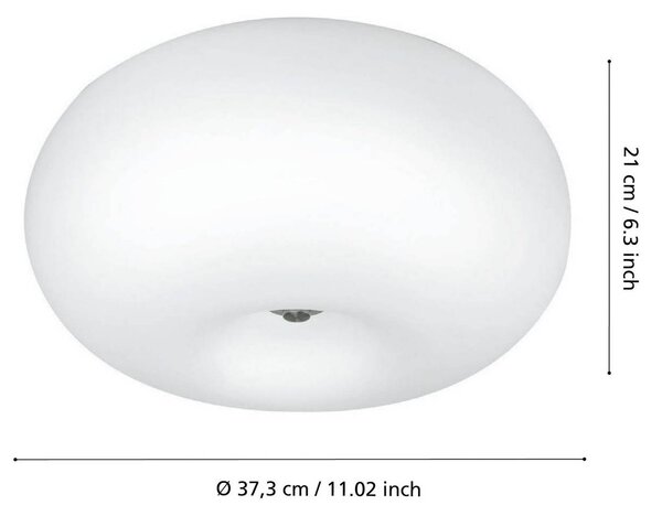EGLO Optica szolid mennyezeti lámpa, 35 cm, dimmelhető, Fehér / opál, Folyosó, fém, Modern