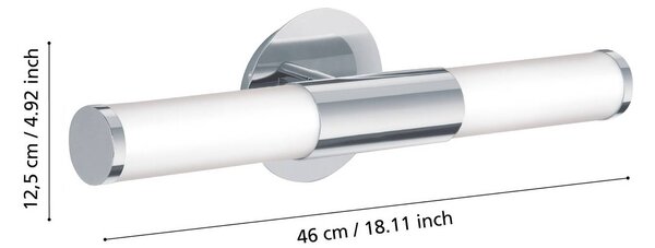 EGLO Palmo fali lámpa, 2 izzós króm, dimmelhető, Króm / ezüst, Fürdőszoba, fém, Modern
