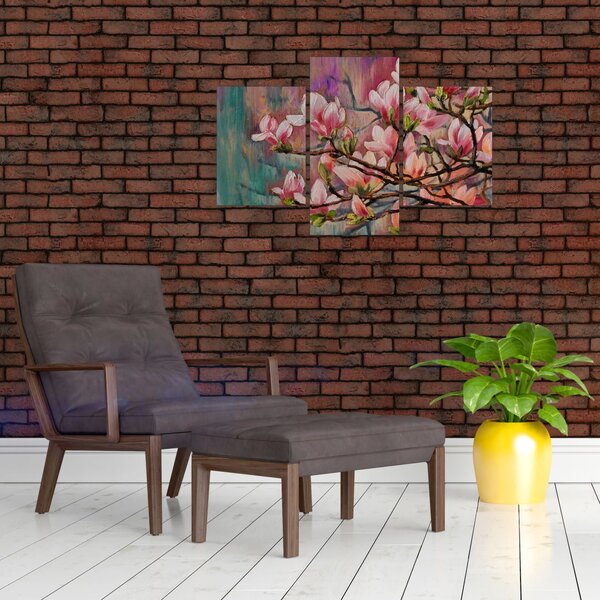 Kép - olajfestmény, virágzó Sakura (90x60 cm)