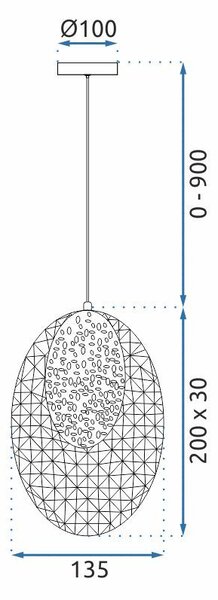 Kristály Csillár LED G088-1CP Złota