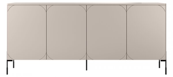 Sonatia komód 200 cm négyajtós - kasmír / fekete lábak