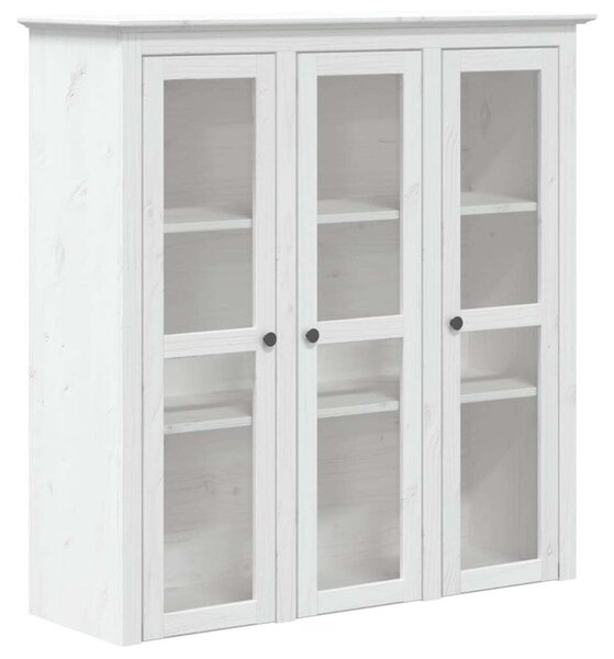 Bodo Vitrinszekrény - Fehér Fenyőfa - 115,5x37x121 cm