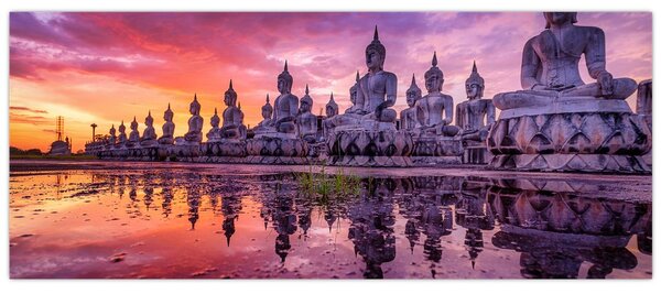 Kép - Buddhák naplementekor (120x50 cm)