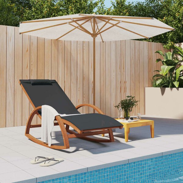 VidaXL Hintaszék - Fa és Textil - Szürke - 182x74x100cm