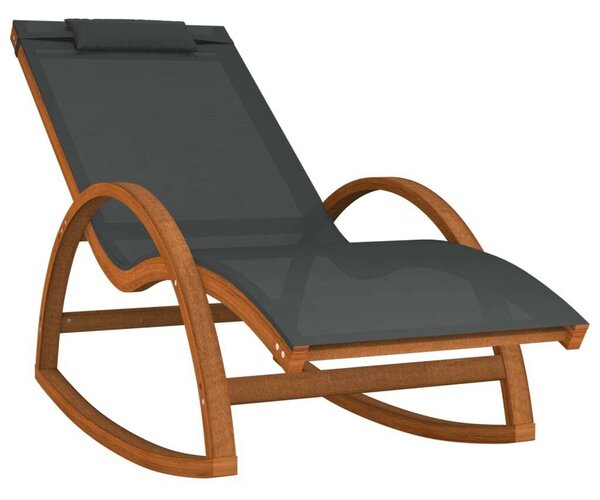 VidaXL Hintaszék - Fa és Textil - Szürke - 182x74x100cm