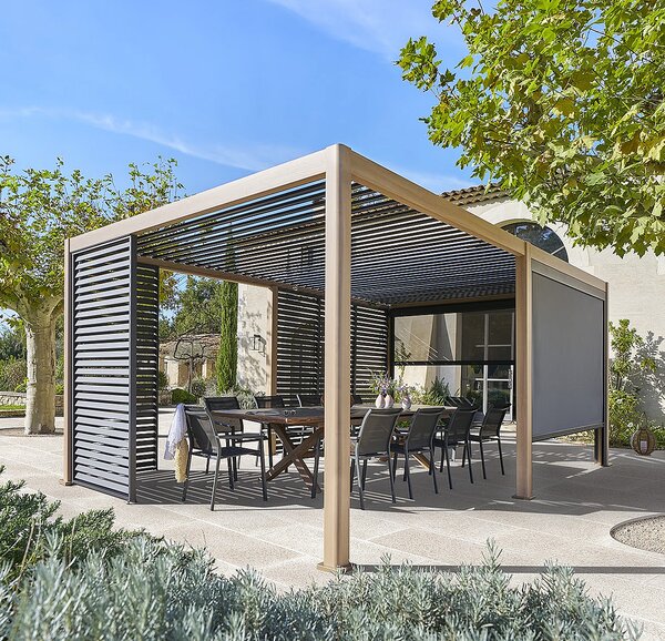 DEOKORK Kerti alumínium pavilon MEGAN 6x3 m (fa hatás)
