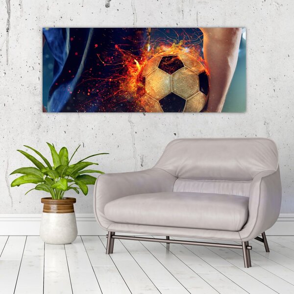 Kép - Futball-labda a tűzben (120x50 cm)