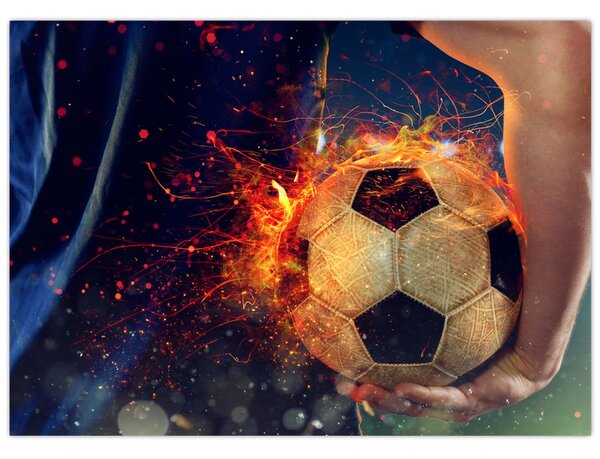 Kép - Futball-labda a tűzben (70x50 cm)